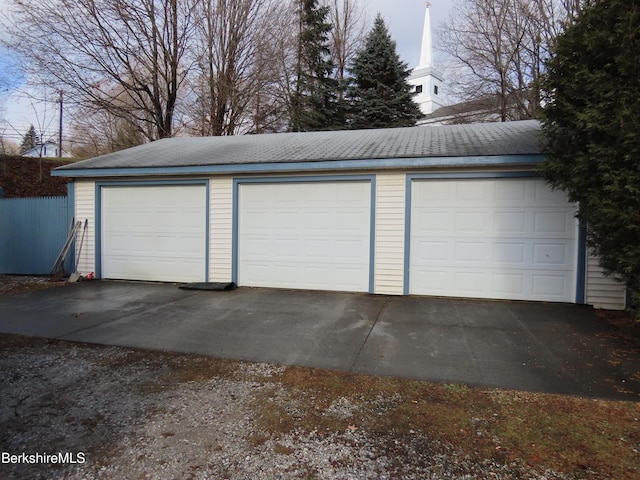 view of garage