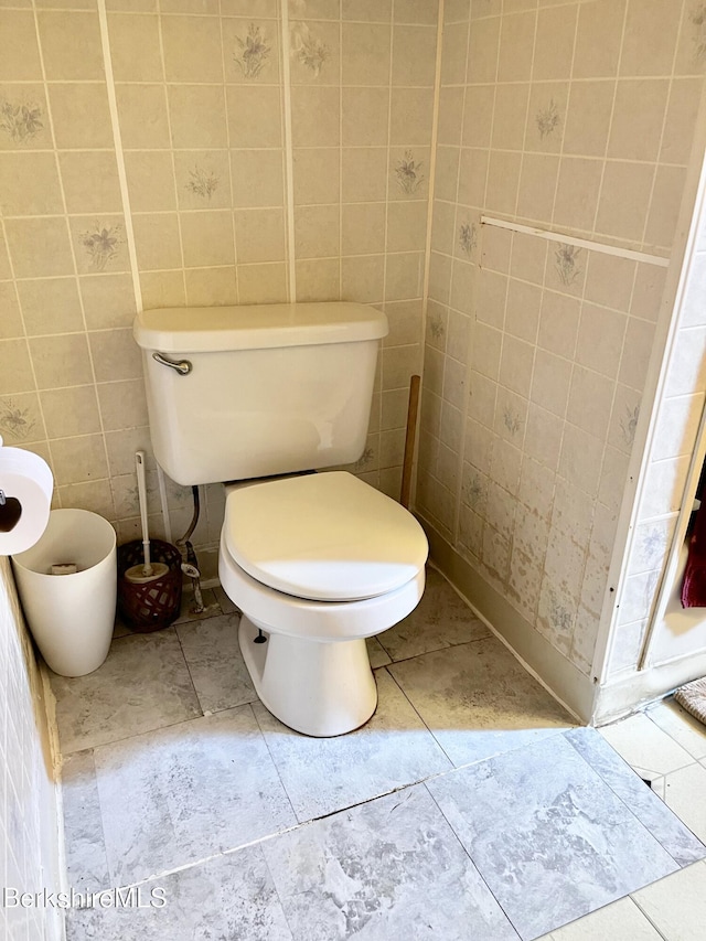 61 E Main Rd, Peru, MA 01235 - bathroom with toilet and tile walls