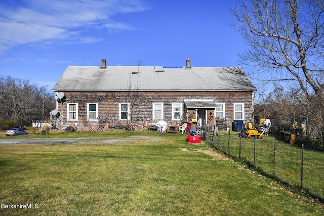61 E Main Rd, Peru, MA 01235 - rear view of property featuring a chimney