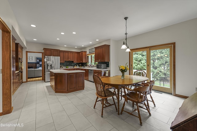 67 Dunmore Ct, Lenox, MA 01240 - dining space featuring recessed lighting and light tile patterned floors