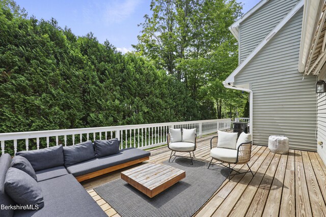 67 Dunmore Ct, Lenox, MA 01240 - deck featuring an outdoor living space