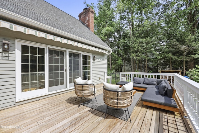 67 Dunmore Ct, Lenox, MA 01240 - wooden terrace featuring an outdoor living space