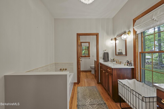 67 Dunmore Ct, Lenox, MA 01240 - full bathroom with vanity, wood finished floors, and a garden tub