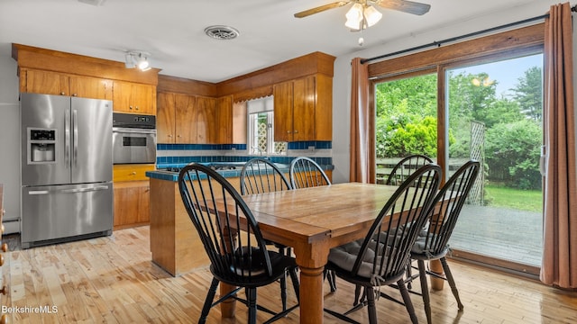 33 Quirico Dr, Pittsfield, MA 01201 - dining area featuring light wood-style floors and a ceiling fan