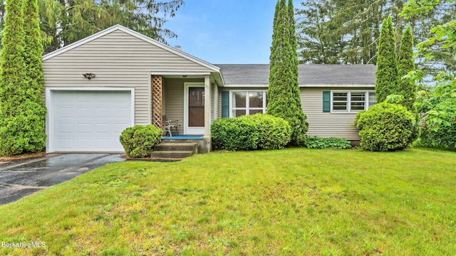 33 Quirico Dr, Pittsfield, MA 01201 - single story home with driveway, a front yard, and an attached garage