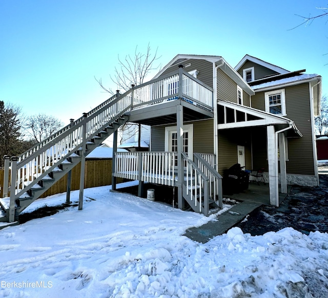 exterior space with a wooden deck