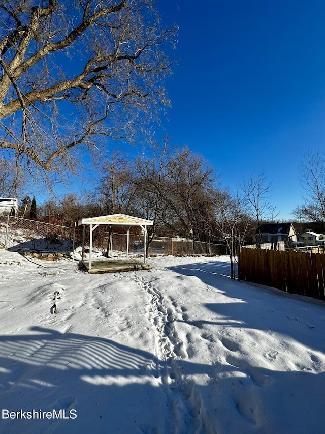 view of snowy yard