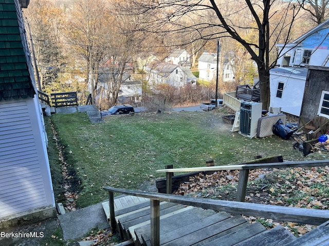 view of yard with a deck