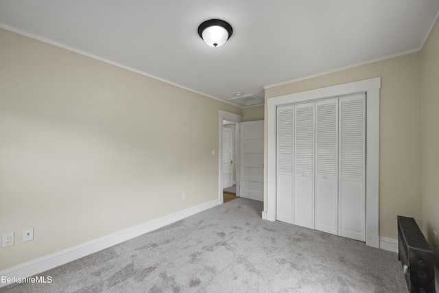 56 Perrine Ave, Pittsfield, MA 01201 - unfurnished bedroom with carpet floors, a closet, and ornamental molding