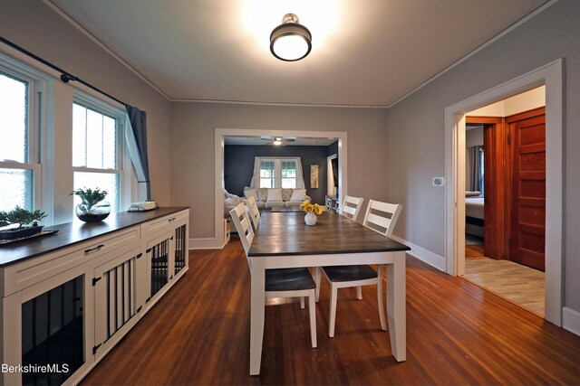 88 Newell St, Pittsfield, MA 01201 - dining room with dark wood finished floors and crown molding