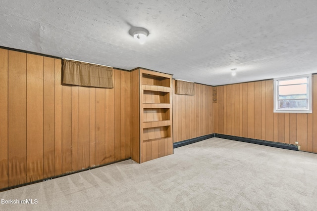 36 Dalton Division Rd, Dalton, MA 01226 - below grade area with carpet, a textured ceiling, and wood walls