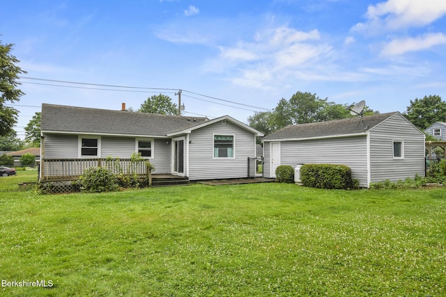 36 Dalton Division Rd, Dalton, MA 01226 - rear view of property featuring a wooden deck and roof with shingles