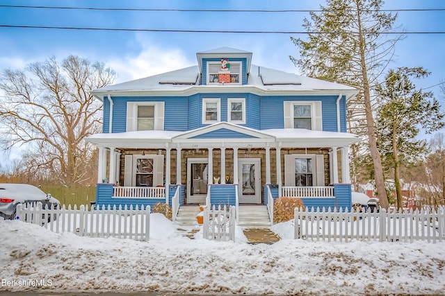 view of front of house with covered porch