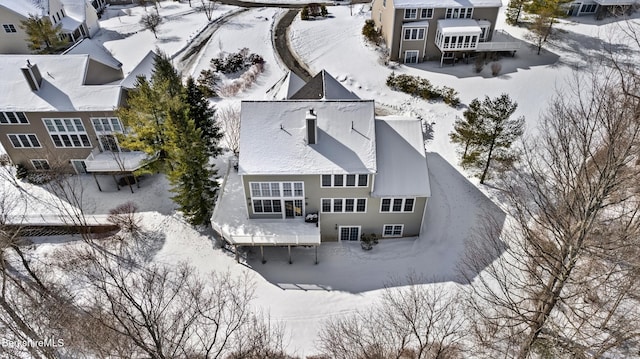 view of snowy aerial view