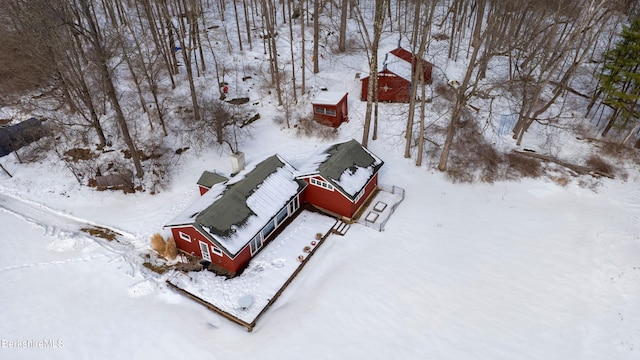 view of snowy aerial view