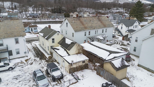 view of snowy aerial view