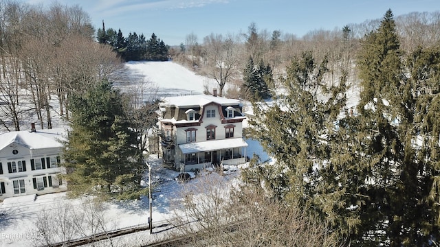 view of snowy aerial view