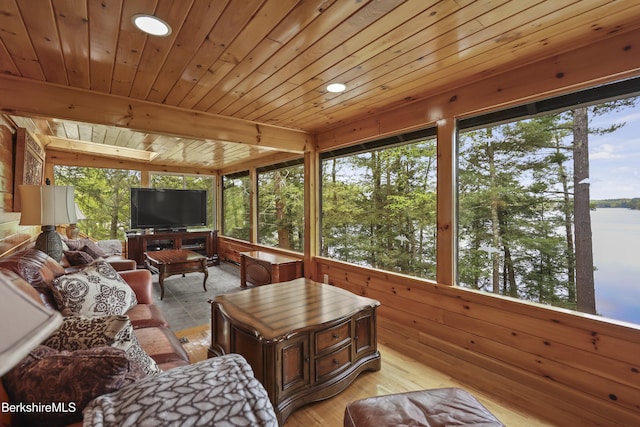 123 Bock Way, New Marlborough, MA 01230 - sunroom / solarium featuring wooden ceiling and wooden walls