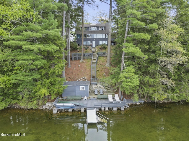 123 Bock Way, New Marlborough, MA 01230 - dock area with stairs and a water view