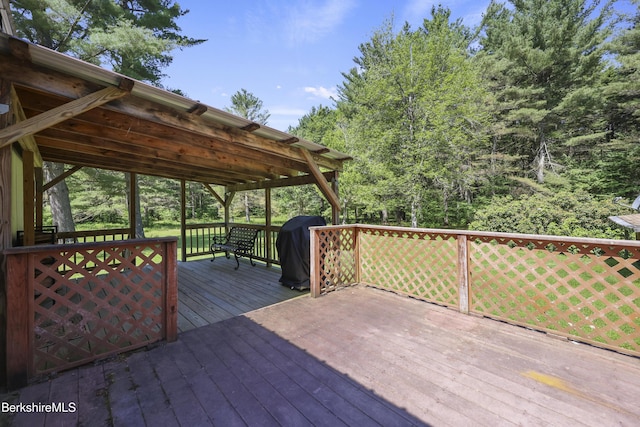 159 Black Brook Rd, Savoy, MA 01256 - wooden terrace featuring grilling area