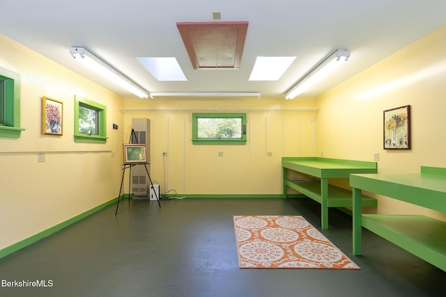 311 N Plain Rd, Great Barrington, MA 01236 - miscellaneous room featuring concrete floors, a skylight, and baseboards