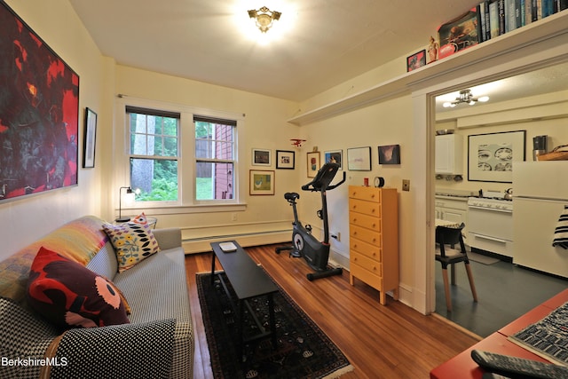 49 Main St, Stockbridge, MA 01262 - exercise area with wood finished floors and baseboard heating