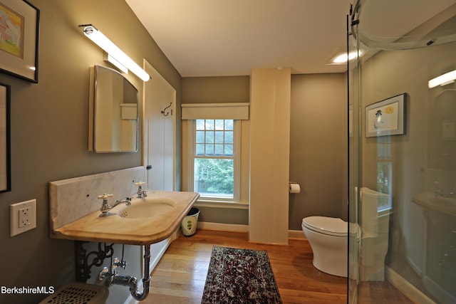 49 Main St, Stockbridge, MA 01262 - full bath with a shower stall and wood finished floors