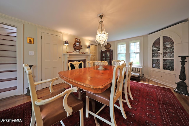 49 Main St, Stockbridge, MA 01262 - dining room with wood finished floors and a chandelier