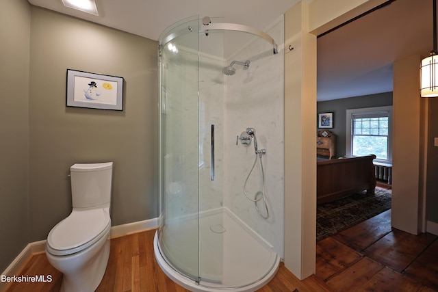 49 Main St, Stockbridge, MA 01262 - full bath featuring hardwood / wood-style flooring and a shower stall