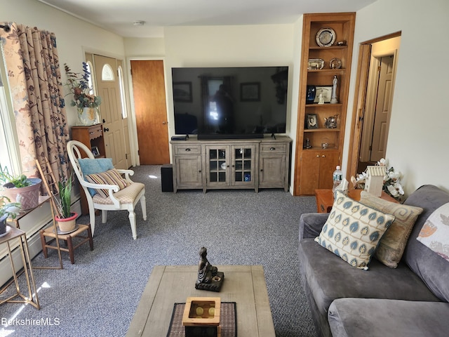 view of carpeted living area