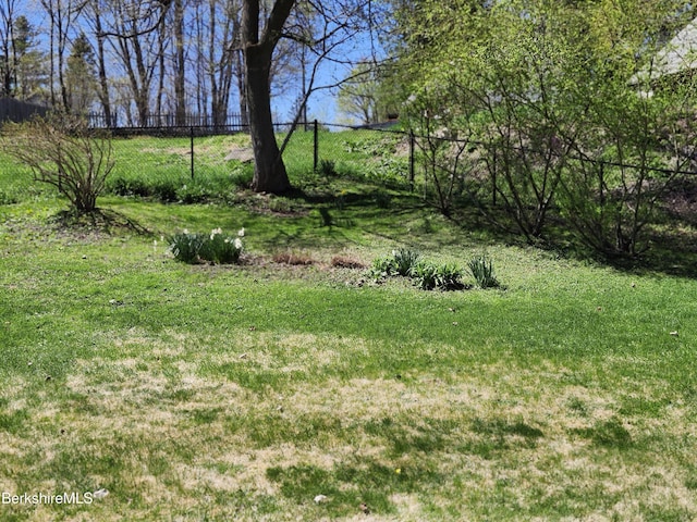 view of yard with fence
