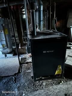 utility room with water heater