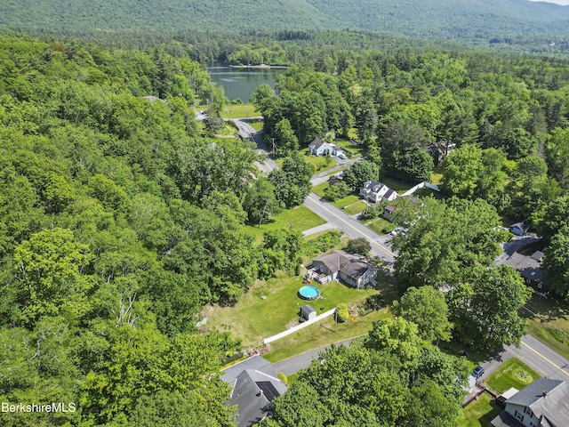 83 Bradley St, North Adams, MA 01247 - aerial view of property's location featuring a forest and a nearby body of water