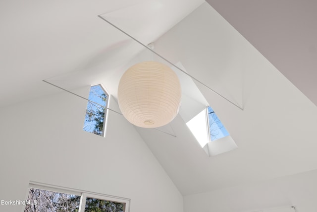 interior details with a skylight
