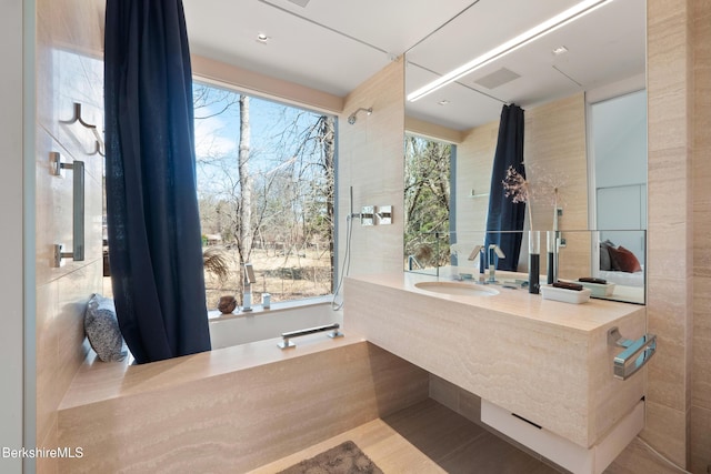 bathroom featuring visible vents and vanity