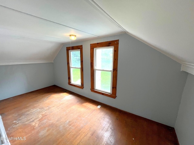 22 Marietta St, North Adams, MA 01247 - additional living space featuring vaulted ceiling and wood finished floors