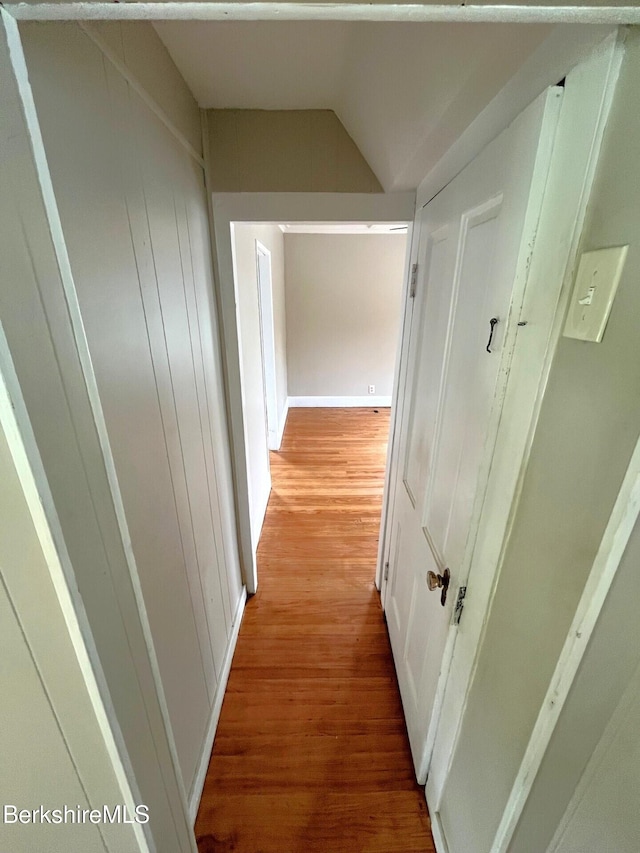 22 Marietta St, North Adams, MA 01247 - hallway featuring light wood finished floors and vaulted ceiling