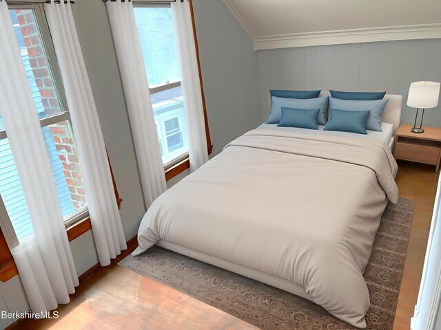 22 Marietta St, North Adams, MA 01247 - bedroom with multiple windows, ornamental molding, and wood finished floors