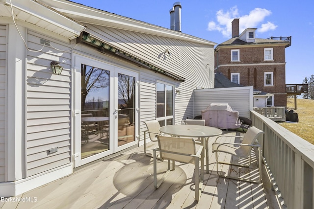 deck with french doors