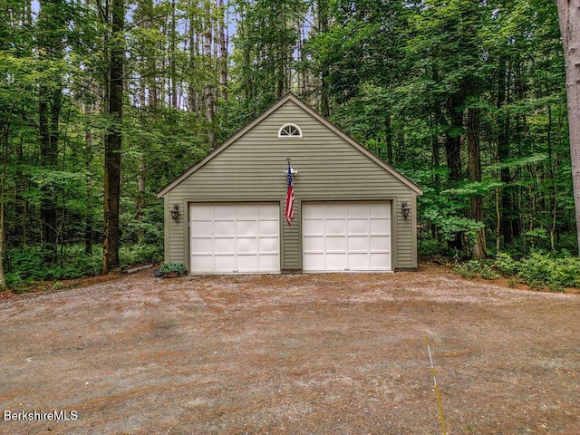 351 Adsit Crosby Rd, New Marlborough, MA 01244 - detached garage with a wooded view