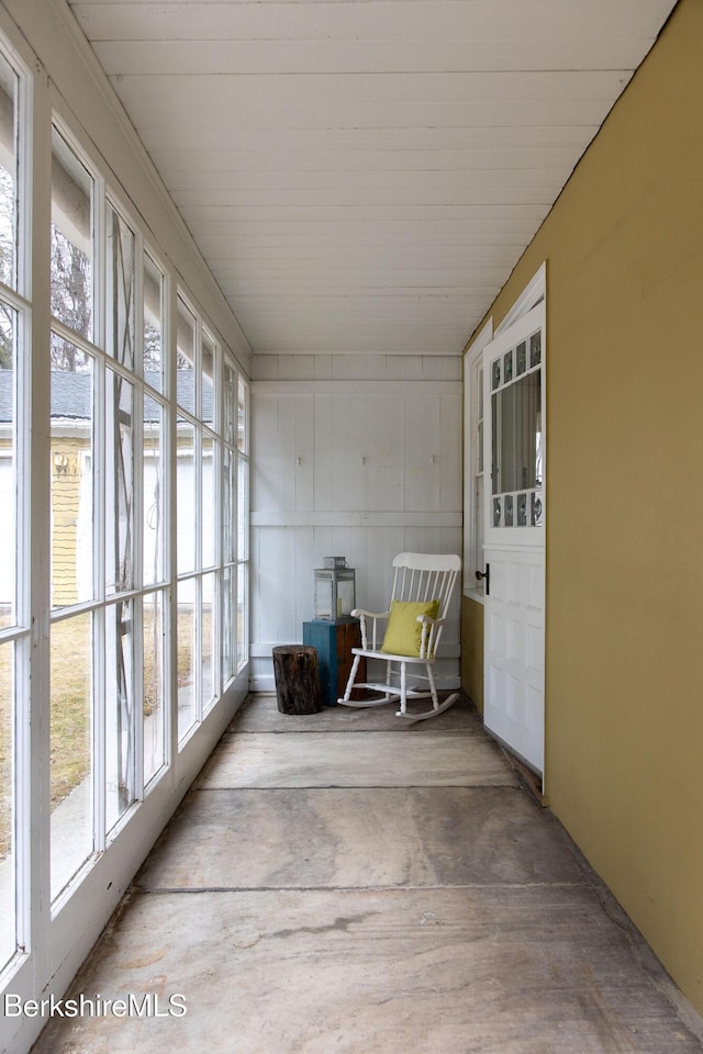 view of unfurnished sunroom