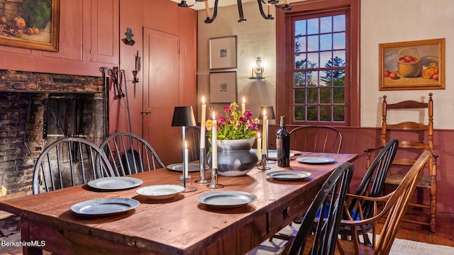 764 E Hill Rd, New Marlborough, MA 01230 - dining space with wainscoting