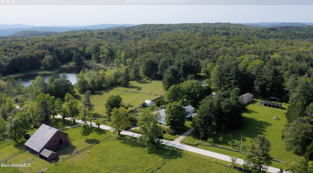 764 E Hill Rd, New Marlborough, MA 01230 - drone / aerial view of a heavily wooded area and a water and mountain view