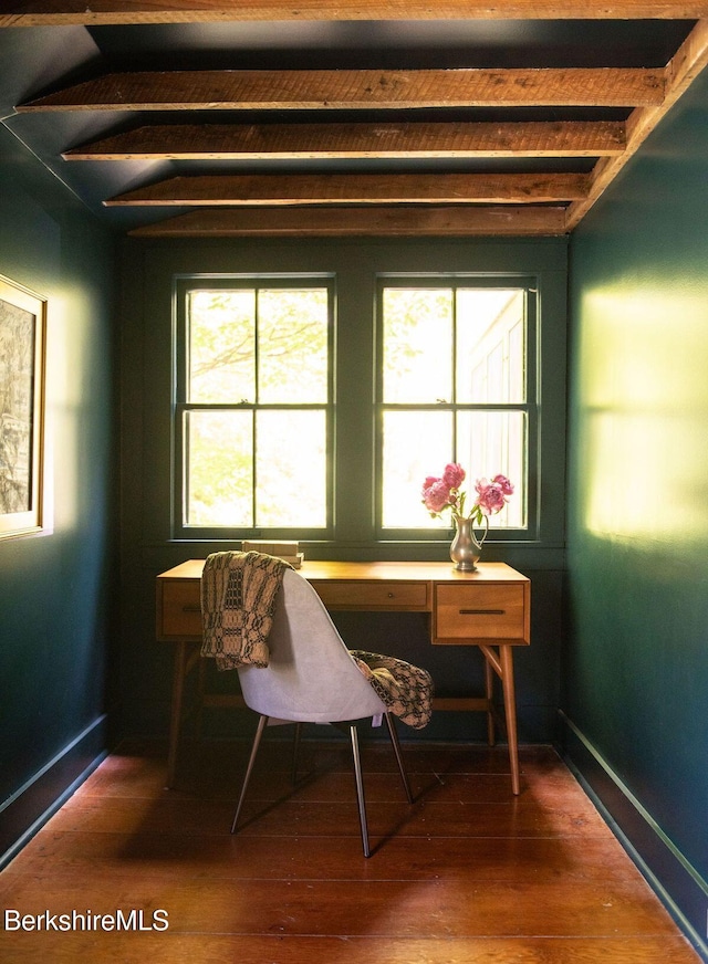 9 Yale Hill Rd, Stockbridge, MA 01262 - home office featuring dark wood-style floors and baseboards