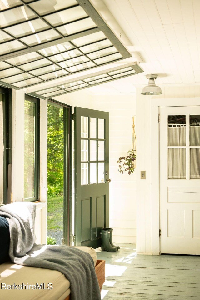 9 Yale Hill Rd, Stockbridge, MA 01262 - doorway to outside featuring healthy amount of natural light and wood-type flooring