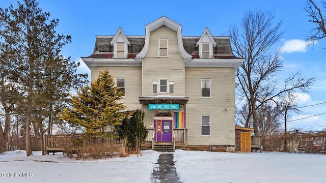 second empire-style home with mansard roof