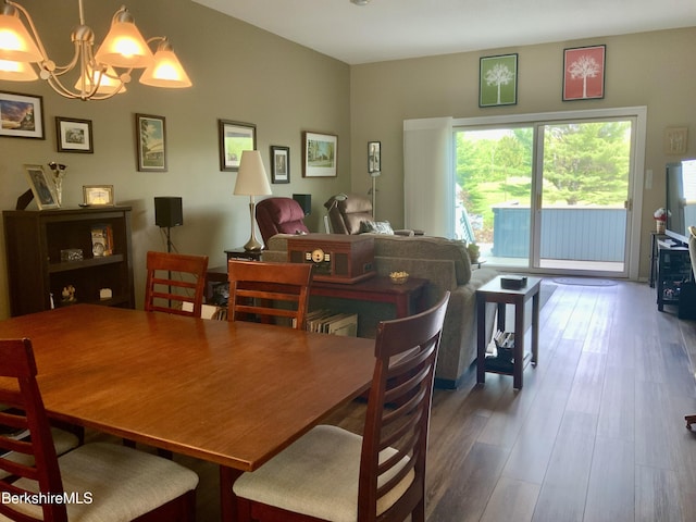 9 Rolling Hls Unit 5, Lenox, MA 01240 - dining space with a chandelier and wood finished floors