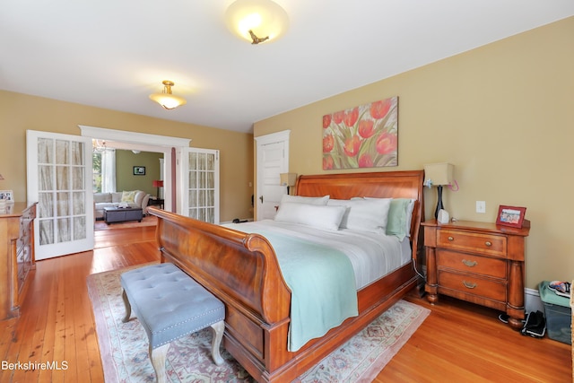 bedroom featuring light wood-type flooring