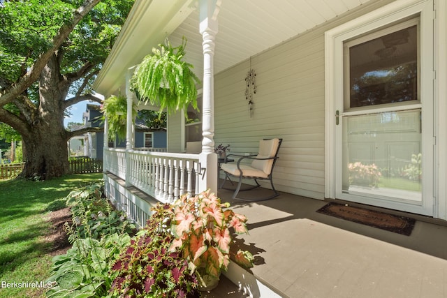 view of patio / terrace with a porch