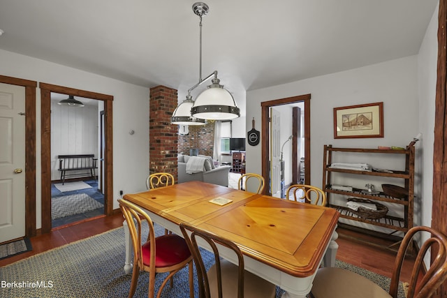 203 Main St, Hancock, MA 01237 - dining area with dark wood-type flooring